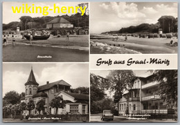 Graal Müritz - S/w Mehrbildkarte 26   Strandhalle Gaststätte Haus Malta FDGB Erholungsheim Buchengarten - Graal-Müritz