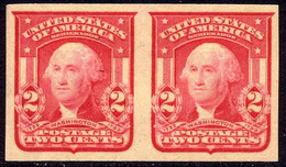 US #320 Mint Never Hinged 2c Imperf PAIR   Washington From 1906 - Unused Stamps