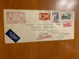 LETTRE SAINT PIERRE ET MIQUELON R 1948 1ere LIAISON POSTALE AÉRIENNE POUR LE CANADA - Cartas & Documentos