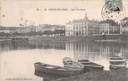 CPA France - Saône Et Loire - Châlons Sur Saône - Quai Gambetta - Oblitérée 1907 - Edition Des Galeries Modernes - Chalon Sur Saone