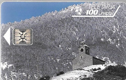 CARTE-PUCE-ANDORRE-100U-AND11-SC4-CHAPELLE ST CHRISTOPHE D ANYOS-V° 5Ge 44375-Utilisé-TBE - Andorra