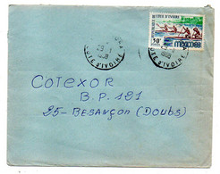 Côte D'Ivoire -1968 - Lettre SASSANDRA  Pour Besançon-25--tp J.O Mexico (canoe)   Seul Sur Lettre....cachet.. - Costa D'Avorio (1960-...)