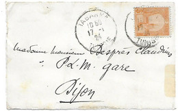 TUNISIE - Sur Devant De Petite Enveloppe Yvert 70 - Cad TABARKA  Du 17 1 1924 - - Storia Postale