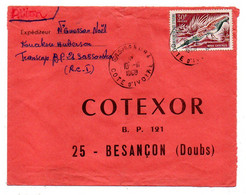 Côte D'Ivoire -1968 - Lettre SASSANDRA  Pour Besançon-25--tp Oiseau   Seul Sur Lettre....cachet.. - Ivory Coast (1960-...)