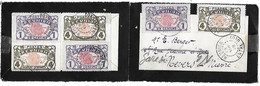 REUNION - Sur Petite Enveloppe De Deuil Ouverte Sur 3 Côtés 3 TP Yvert 56 & 3 TP 58 - Cad ENTRE-DEUX Du 18 Novembre 1918 - Storia Postale