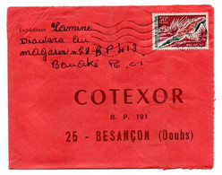 Côte D'Ivoire -1968 - Lettre  BOUAKE   Pour Besançon-25--tp  Oiseau   Seul Sur Lettre....cachet. - Costa De Marfil (1960-...)