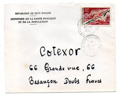 Côte D'Ivoire -1968 - Lettre  ABIDJAN  Pour Besançon-25--tp  Oiseau   Seul Sur Lettre....cachet. ABIDJAN 220 LOGEMENTS - Ivoorkust (1960-...)