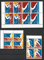 Argentina 1995 Panamerican Games Mar Del Plata Sports First Day Issue CTO Cordoba Postmark Blocks Of Four - Oblitérés