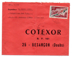 Côte D'Ivoire -1968 - Lettre  DAOUKRO   Pour Besançon-25--tp  Oiseau   Seul Sur Lettre....cachet. - Ivoorkust (1960-...)