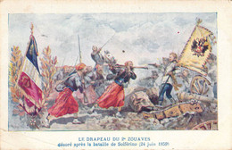 CPA Histoire - Le Drapeau Du 2e Zouaves Décorée Après La Bataille De Solférino - Illustration - Coll. Du Petit Parisien - Historia