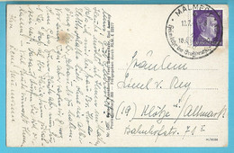 Kaart Met Duitse Postzegel Met Stempel MALMEDY12/7/41 (Oostkantons-canton De L'est) - OC55/105 Eupen & Malmédy
