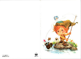 (2 M 23) (M+S) France ? - (folded Card) Boy Fishing - Jeune Pêcheur (birthday) - Pêche