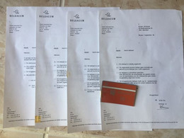 BELGIUM  :  DOCUMENTATION : 4 COMPLAINT LETTERS , (1 With Card ) LOT 1 - [3] Tests & Services