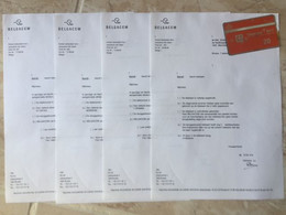 BELGIUM  :  DOCUMENTATION : 4 COMPLAINT LETTERS , (1 With Card ) LOT 3 - [3] Tests & Services