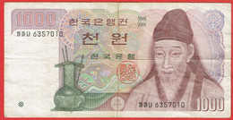 Corée Du Sud - Billet De 1000 Won - Yi Hwang - Non Daté (1963) - P47 - Corée Du Sud