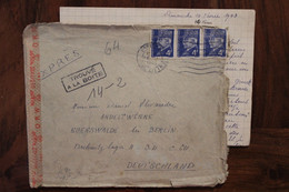 Allemagne France 1944 Trouvé à La Boîte Eberswalde LAGER Censure Ae Enveloppe Cover Reich STO Petain Exprès OKW - Guerra De 1939-45