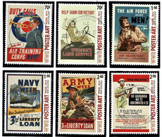 New Zealand 2014 World War II Poster Art Set Of 6 Used - Usados