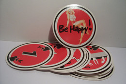 JEU DE CARTES - " BE HAPPY "  - 32 X Cartes Rondes  - - 32 Cartas