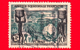 CIAD - AFRICA Equatoriale Francese - AEF - Usato - 1956 - FIDES - Raccolta Del Cotone - 10 - Used Stamps