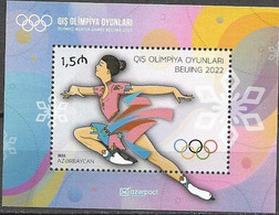 AZERBAIJAN, 2022, MNH, WINTER OLYMPICS, BEIJING WINTER OLYMPICS, SKATING, S/SHEET - Invierno 2022 : Pekín