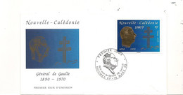 NOUVELLE CALÉDONIE 28 MARS 95 ENVELOPPE PREMIER JOUR GÉNÉRAL DE GAULLE TIMBRE N° 682 - Covers & Documents