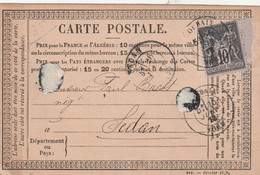 Yvert 89 Sage Carte Précurseur Entête Lefèvre ROUBAIX Nord 25/6/1878 Pour Sedan Ardennes - Cartoline Precursori