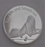 JETON MEDAILLE EN MÉTAL ARGENTÉ SILVER PLATE FEMME NUE / Billard Neuve - Undated