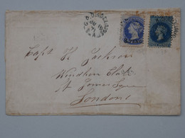 L32 SOUTH AUSTRALIA  BELLE LETTRE  RARE 1871 ADELAIDE  A LONDON U.K +N°22 SURCHAGE " PENCE + AFFRANCH. INTERESSANT++ - Cartas & Documentos