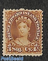 Canada 1870 Prince Edward, 4.5p, Without Gum, Unused (hinged) - Unused Stamps