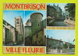 42 MONTBRISON N°9316 Tour Des Adrets Pont Sur Le Vizézy Hostellerie Du Lion D'Or Eglise ND Citroën 2CV Dyane Simca 1000 - Montbrison