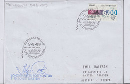 Spitsbergen Cover Post Office 2 Signatures  Ca Longyearbyen Frimerkets Dag 9.9.1999 (LO232A) - Forschungsstationen & Arctic Driftstationen