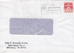 Denmark JOHN F. KENNEDY Skolen Høje Gladsaxe Torv SØBORG Slogan Flamme KØBENHAVN OMK. 1972 Cover Brief - Storia Postale