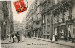 CPA 75 PARIS RUE JULIETTE LAMBER ECRITE LAMBERT RARE A VOIR !! - Arrondissement: 17