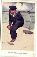 PC LAWSON WOOD, ARTIST SIGNED, ON THE STARBOARD, Vintage Postcard (b35397) - Wood, Lawson