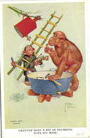 PC LAWSON WOOD, ARTIST SIGNED, GRAN'POP DOES A BIT, Vintage Postcard (b35416) - Wood, Lawson