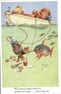 PC LAWSON WOOD, ARTIST SIGNED, WIE GRAAG ONDER WATER, Vintage Postcard (b35417) - Wood, Lawson