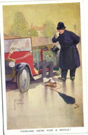 PC LAWSON WOOD, ARTIST SIGNED, PARKING HERE, Vintage Postcard (b35369) - Wood, Lawson