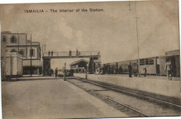 PC EGYPT, ISMAILIA, THE INTERIOR OF THE STATION, Vintage Postcard (b36785) - Ismailia