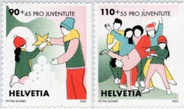 Switzerland - 2022 - Pro Juventute - Christmas - Mint Self-adhesive Stamp Set With Charity Surcharge - Ungebraucht