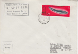 British Antarctic Territory (BAT) Cover Ca RRS Bransfield Ca Rothera Point Adelaide Island 25 DE 1977 (TB153) - Storia Postale