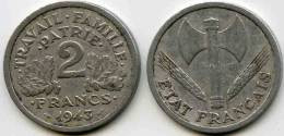 France 2 Francs 1943 GAD 536 KM 904 - 2 Francs