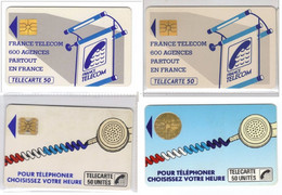 4 Carte Francia - Ordinarie - Telefonschnur (Cordon)