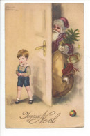 30717 - Hannes Petersen Joyeux Noël Père Noël Et Enfant (attention Pli Dans Coin) - Petersen, Hannes