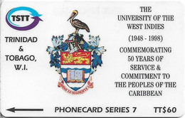 Trinidad & Tobago - TSTT (GPT) - West Indies University - 245CTTA - 1998, 60.000ex, Used - Trinidad & Tobago