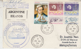 British Antarctic Territory (BAT) Card USARP Hero S Capt Ca Argentine Islands Grahamland DE 10 1977 (TB164A) - Briefe U. Dokumente