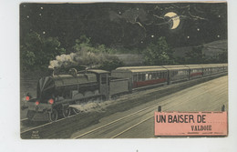 VALDOIE - Jolie Carte Fantaisie Train Et Croissant De Lune "Un Baiser De VALDOIE " - Valdoie