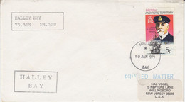 British Antarctic Territory (BAT) Halley Bay Cover Ca Halley 10 JAN 1979 (TB166A) - Lettres & Documents