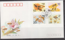 CHINA -  1993 - BEES  SET OF 4  ON ILLUSTRATED FDC - Briefe U. Dokumente