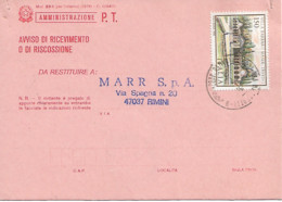 VILLA MASER,TREVISO, £. 150, S 1537, ISOLATO IN TARIFFA A/R ,1981,TIMBRO POSTE RIMINI - 1981-90: Storia Postale