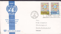 United Nations New York FDC 1966 Cover WFUNA World Federation Of UN Associations Complete Set - FDC